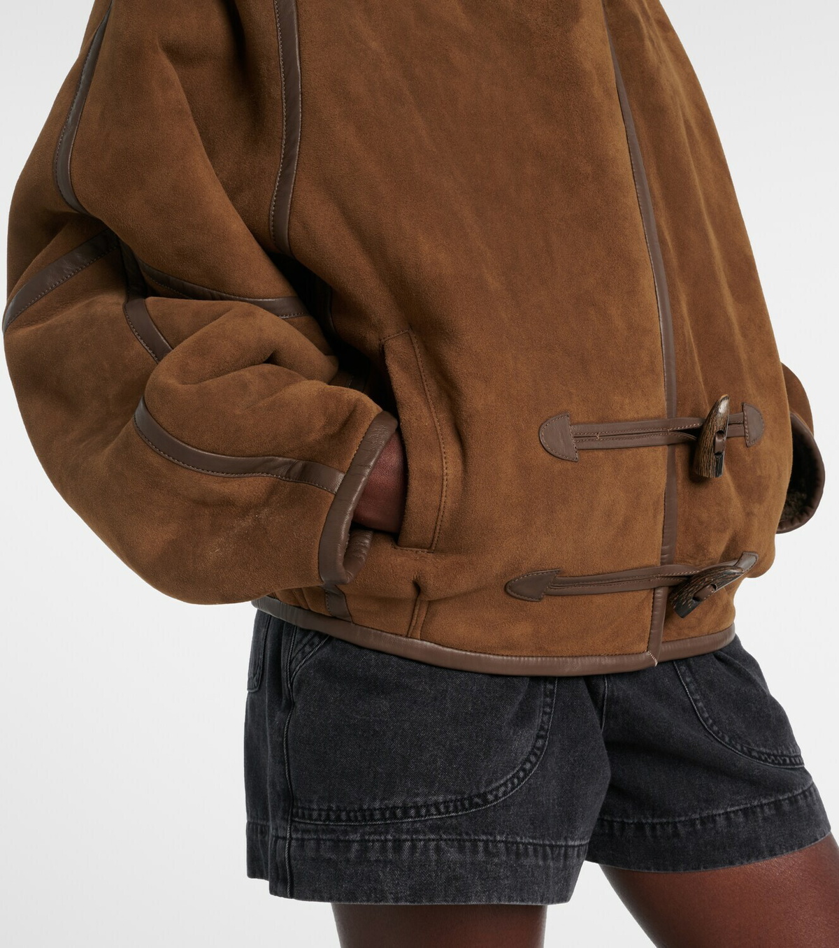 Isabel Marant Amiel leather-trimmed suede jacket