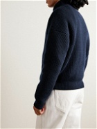 Loro Piana - Ribbed Cashmere and Mohair-Blend Rollneck Sweater - Blue