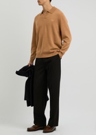 Percival Network Wool-blend Polo Jumper Orange