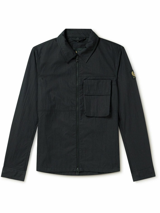Photo: Belstaff - Runner Logo-Appliquéd Cotton-Blend Gabardine Overshirt - Black