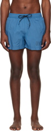 BOSS Blue Outline Logo Print Swim Shorts