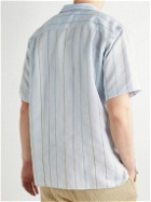 Gitman Vintage - Convertible-Collar Striped Linen and TENCEL-Blend Shirt - Blue
