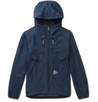 And Wander - Raschel Reflective-Trimmed Shell Hooded Jacket - Blue