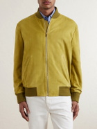 Paul Smith - Suede Bomber Jacket - Yellow