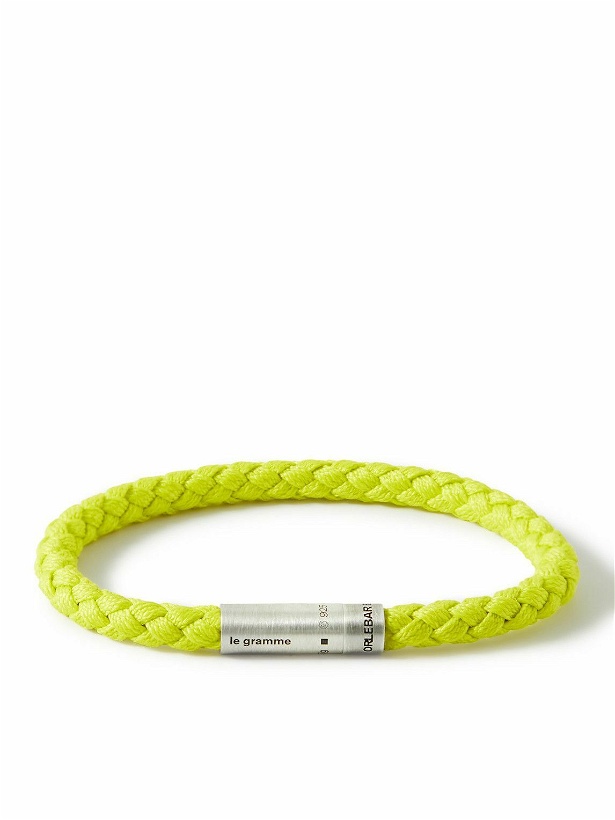 Photo: Le Gramme - Orlebar Brown 7g Braided Cord and Sterling Silver Bracelet - Yellow