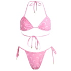 Marine Serre Women's Moon Printed Bikini Set in Pink