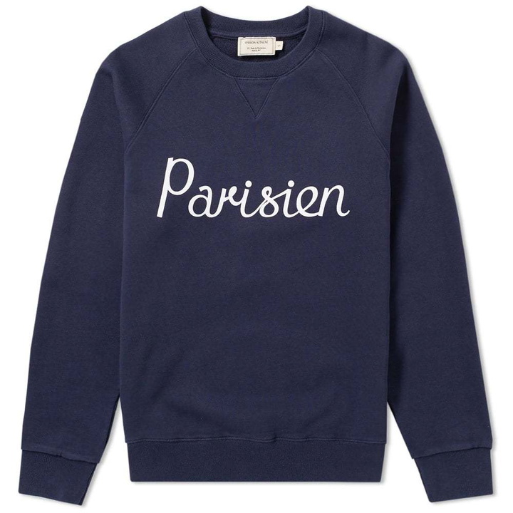 Photo: Maison Kitsun&eacute; Parisien Crew Sweat Blue