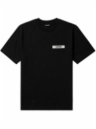 Jacquemus - Grosgrain-Trimmed Logo-Embroidered Cotton-Jersey T-shirt - Black