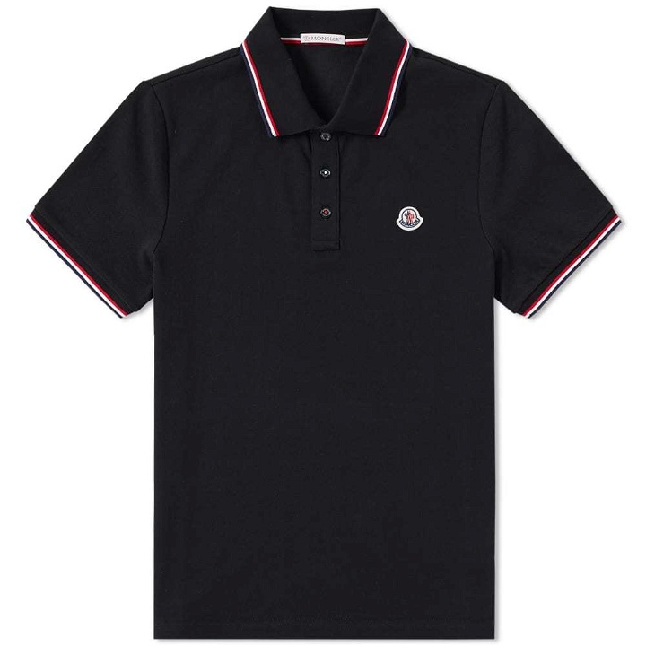 Photo: Moncler Classic Contrast Tipped Polo Black