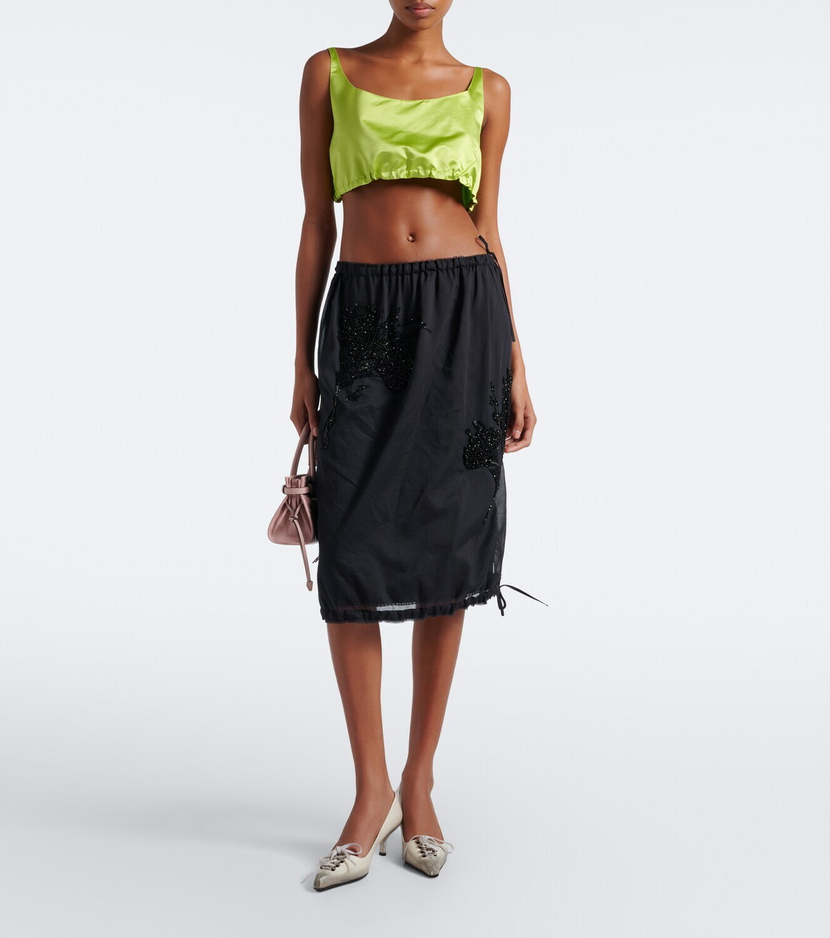 Prada Embellished midi skirt
