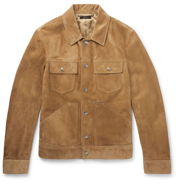 Photo: TOM FORD - Slim-Fit Suede Trucker Jacket - Brown