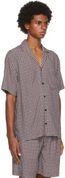 CDLP Burgundy & White Check Pool Short Sleeve Shirt