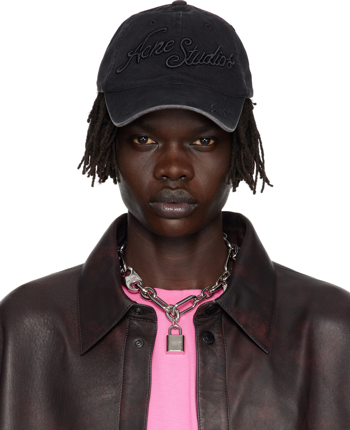 Acne Studios Black Logo Stamp Cap Acne Studios