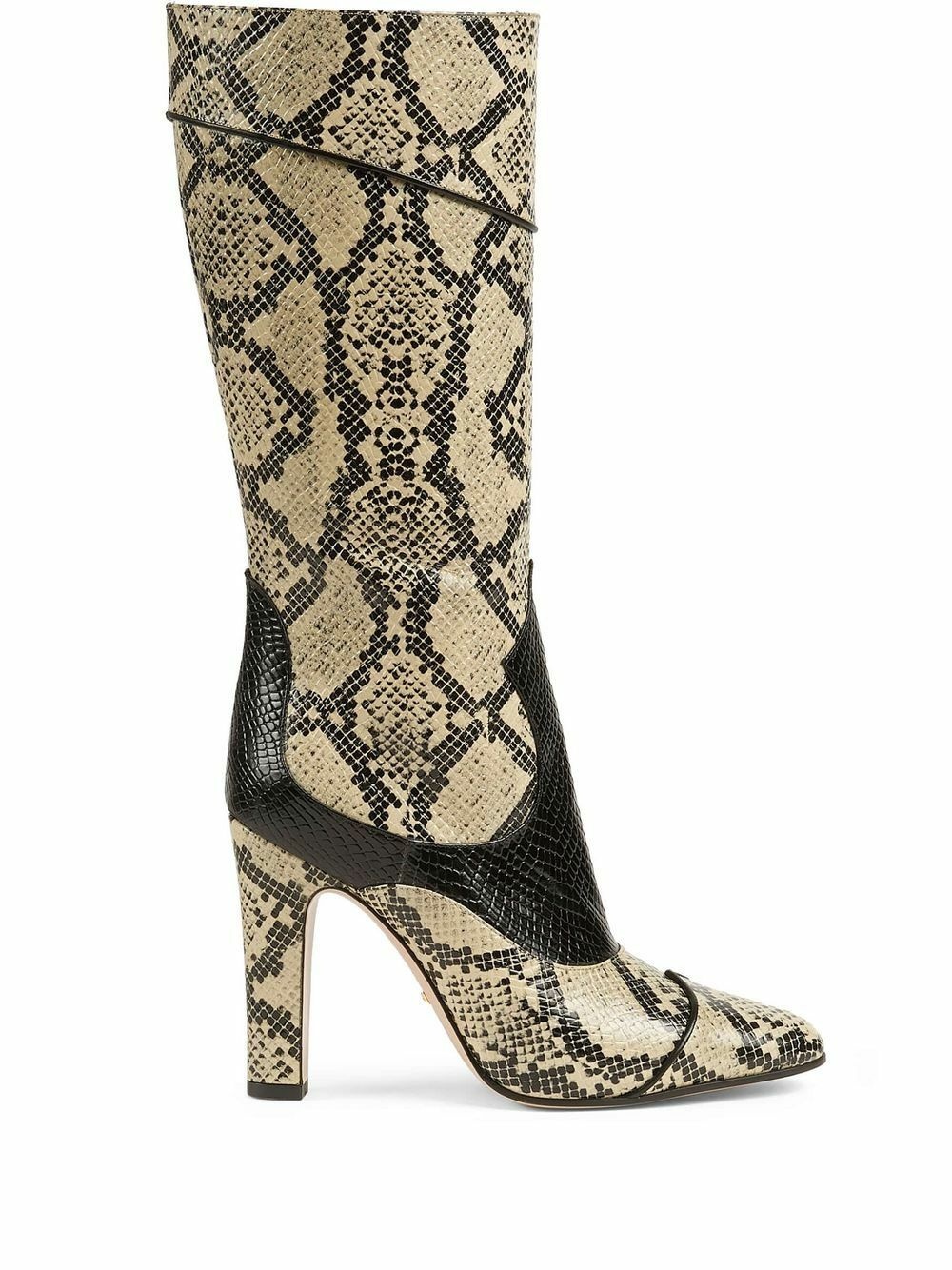 GUCCI - Snake Print Leather Boots Gucci