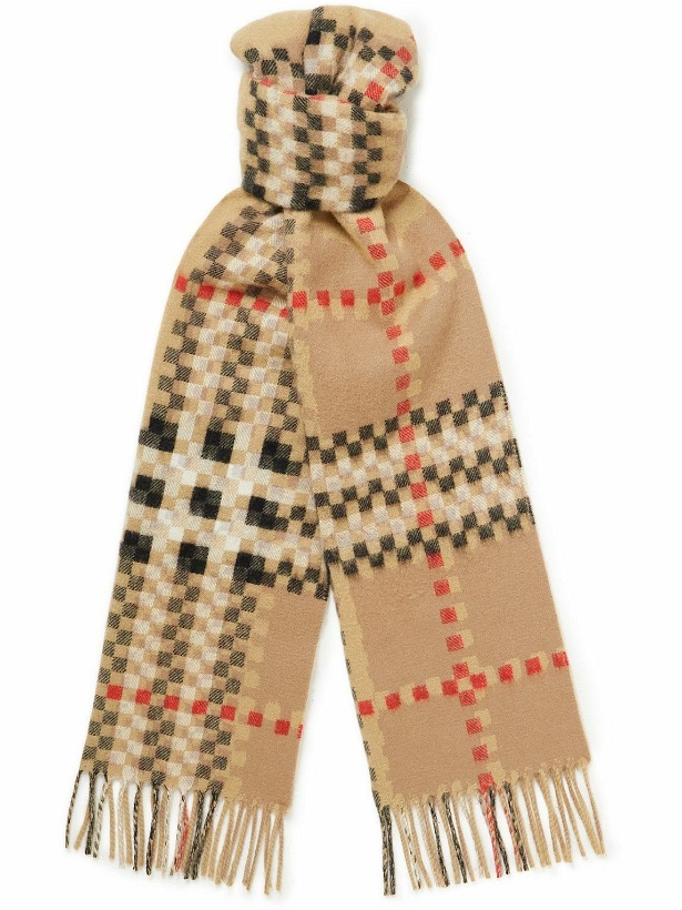 Photo: Burberry - Fringed Checked Cashmere Scarf