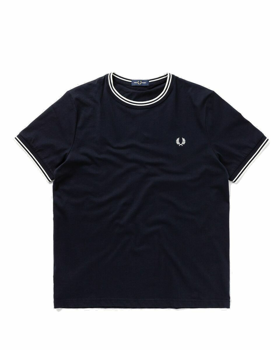 Photo: Fred Perry Twin Tipped T Shirt Blue - Mens - Shortsleeves