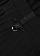 High Drew Pleated Wide-leg Woven Trousers Black