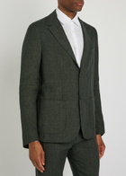 Sunspel Linen Blazer Dark Green