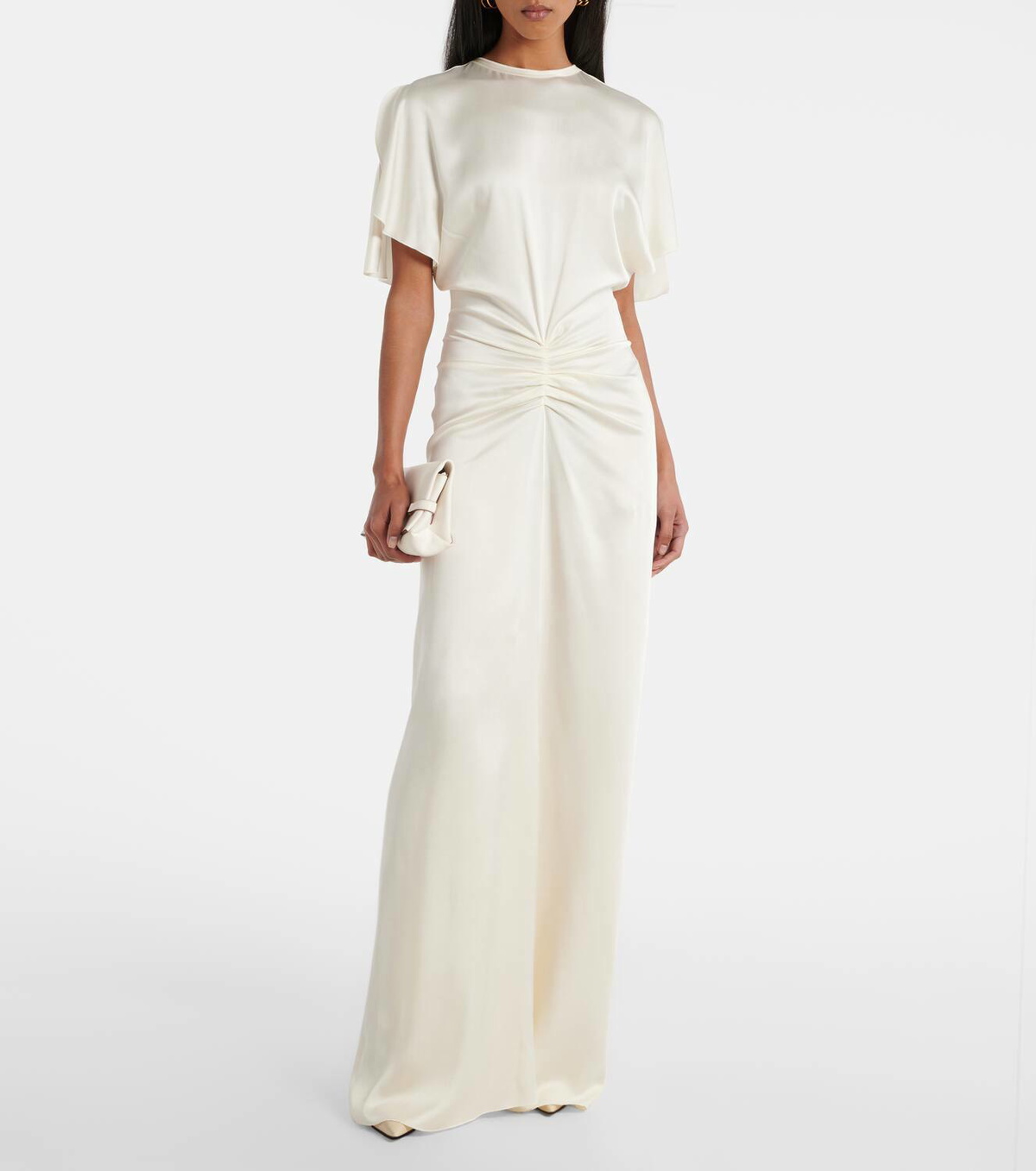 Victoria Beckham Gathered crêpe satin gown Victoria Beckham