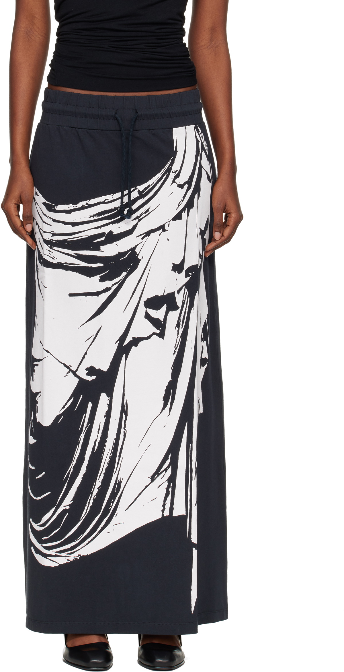 VAQUERA Black & White Jersey Maxi Skirt