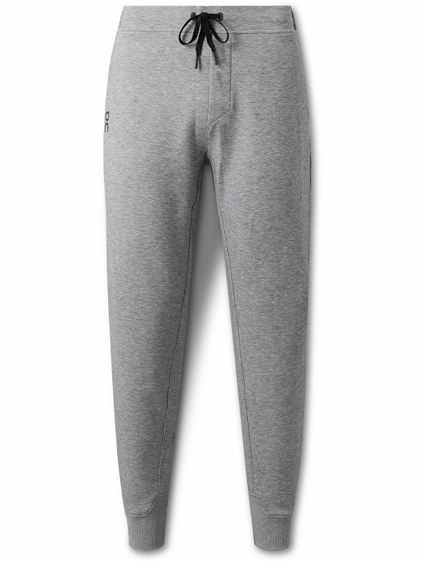 Photo: ON - Slim-Fit Tapered Stretch Recycled-Jersey Sweatpants - Gray