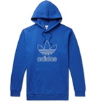 adidas Originals - Logo-Print Loopback Cotton-Jersey Hoodie - Blue