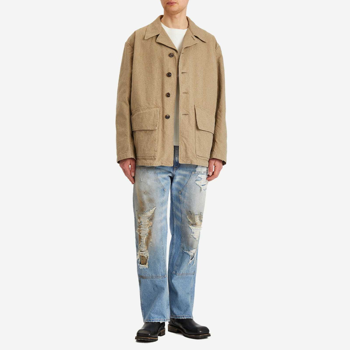 Maison Margiela Men's Cotton Chore Jacket in Sand Maison