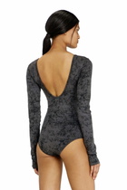 Diesel Open-back bodysuit with utilitarian print - Bodysuits Womens in Black