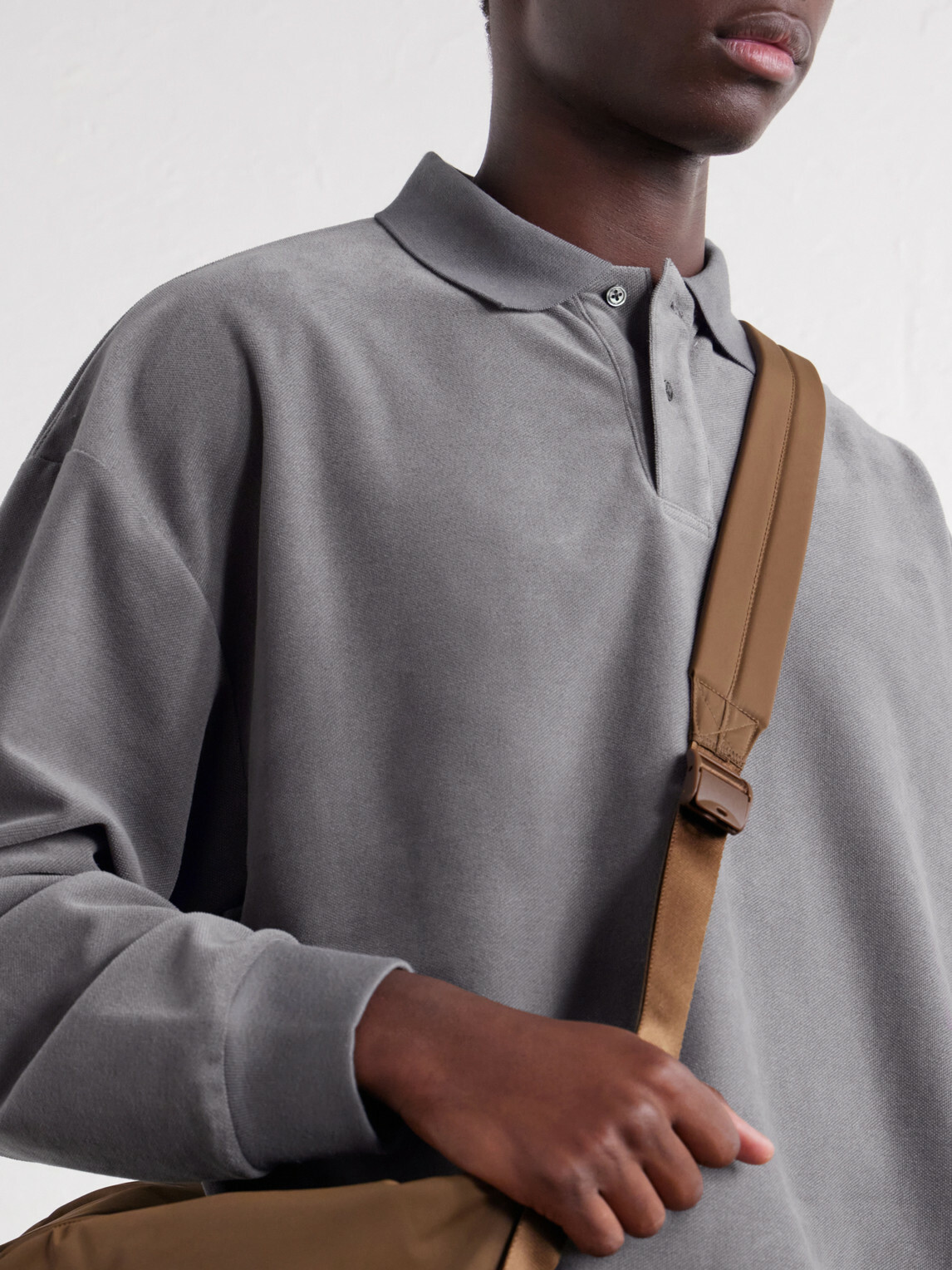 Graphpaper - Cotton-Blend Piqué Polo Shirt - Gray