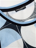 DOLCE & GABBANA - Printed Linen Tank Top - Blue