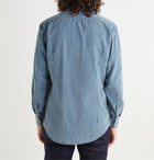 Massimo Alba - NOTO2 Mandarin-Collar Embroidered Cotton-Corduroy Shirt - Blue