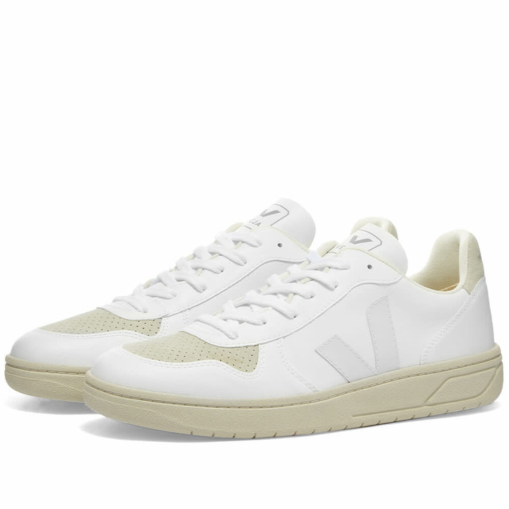 Photo: Veja Men's V-10 Vegan Leather Sneakers in White/Natural