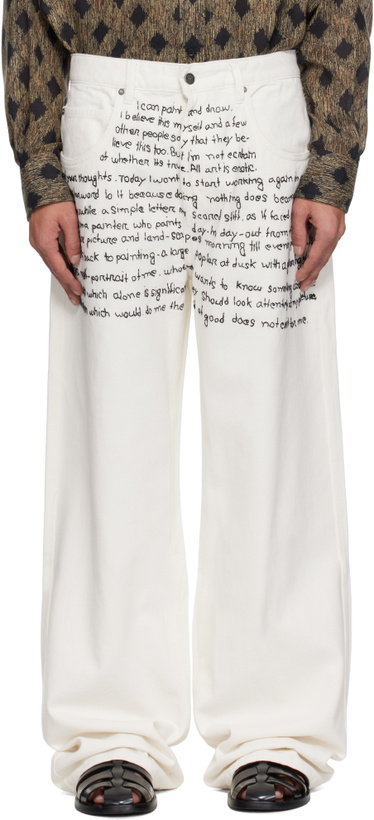 Photo: Glass Cypress White Swirly Text Jeans