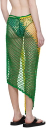 Luna Del Pinal SSENSE Exclusive Green & Yellow Sarong Midi Skirt