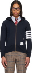 Thom Browne Navy Classic Loopback 4-Bar Full Zip Hoodie