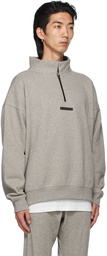 Essentials Grey Mock Neck Half-Zip Sweatshirt