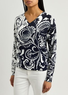 High Notion Floral-intarsia Knitted Jumper Navy