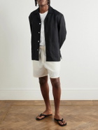 UMIT BENAN - Julian Straight-Leg Silk-Poplin Shorts - Neutrals