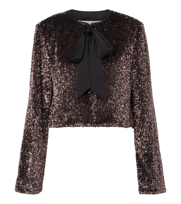 Photo: Veronica Beard Bancroff sequined tie-neck jacket