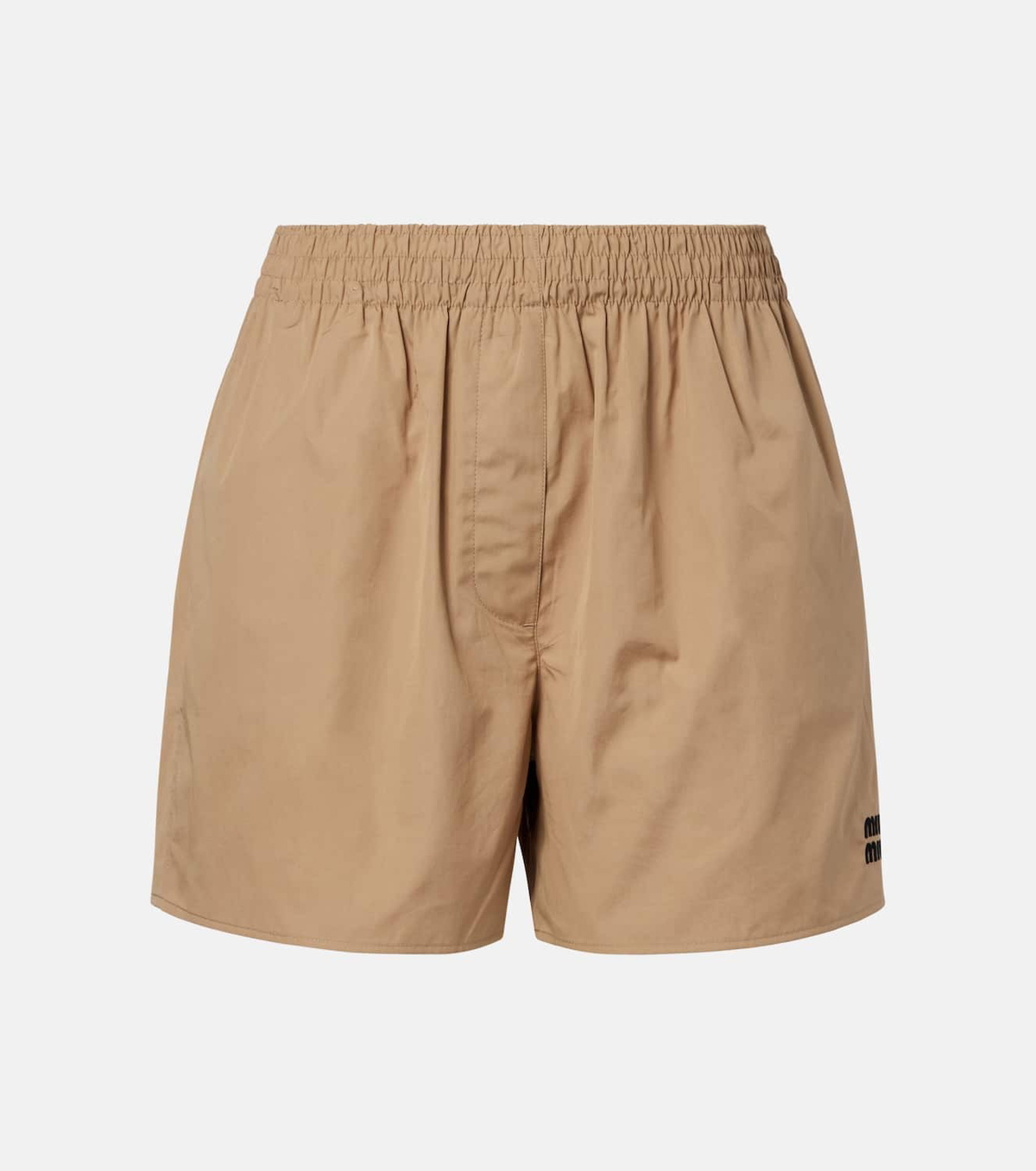 Miu Miu Logo cotton poplin shorts