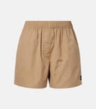 Miu Miu Logo cotton poplin shorts