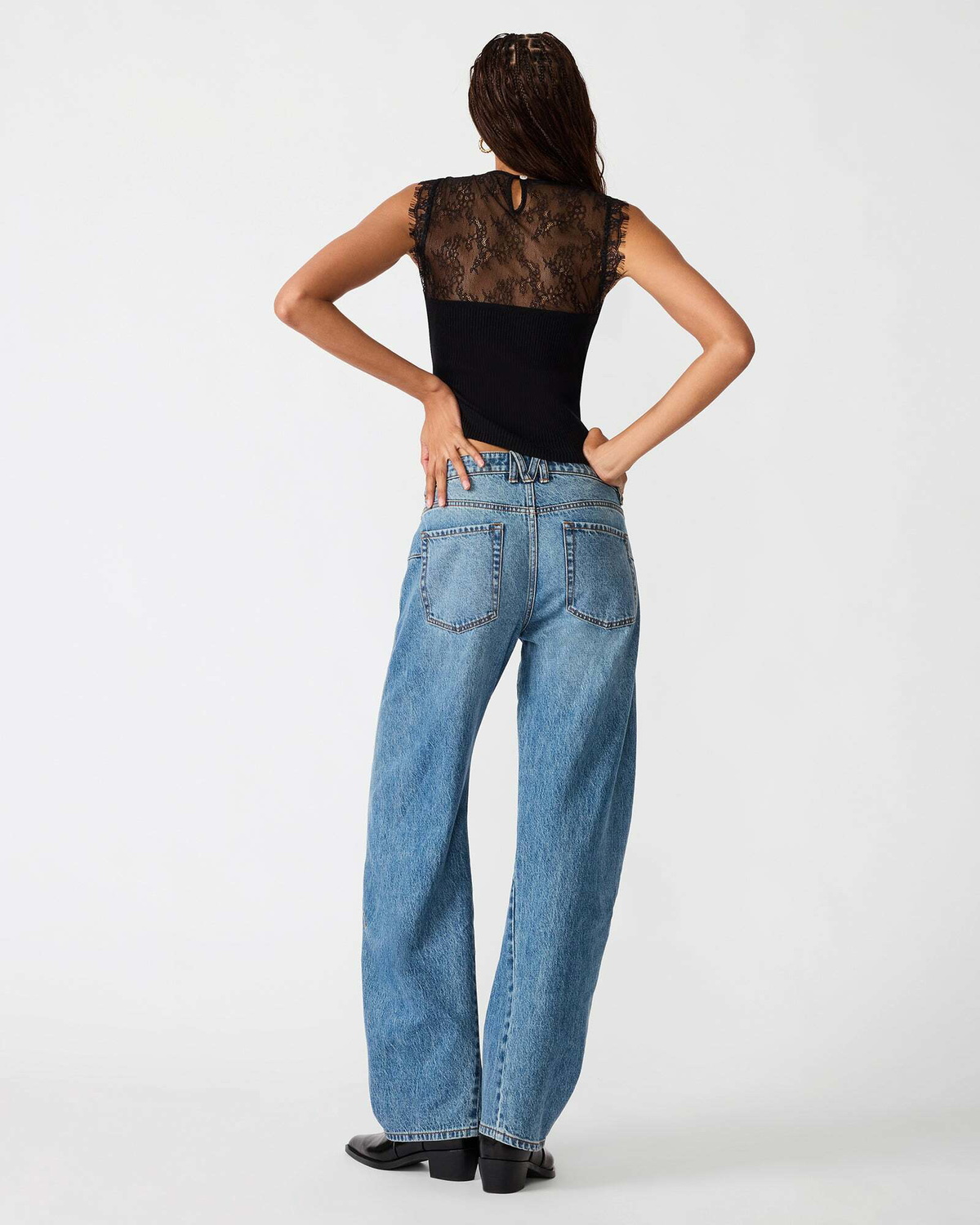 Steve Madden Kourt Sweater Top in Black