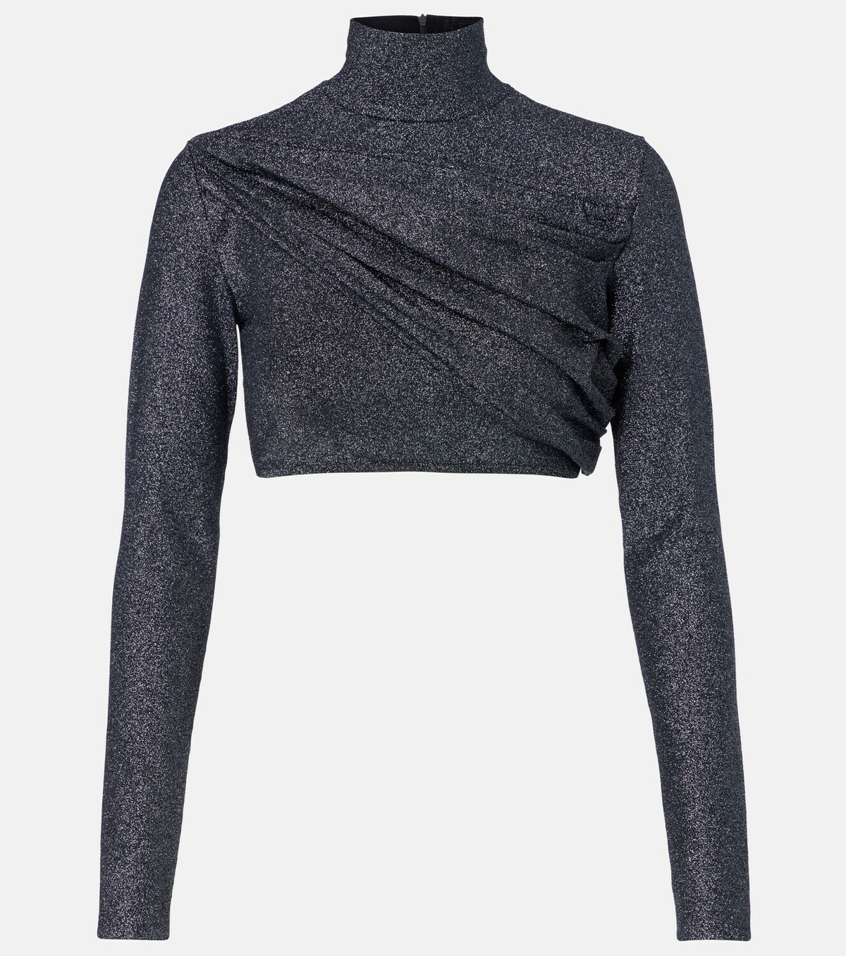 Gucci Gathered lamé crop top