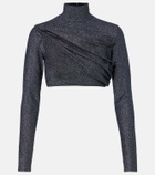 Gucci Gathered lamé crop top