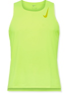 Nike Running - Logo-Print Perforated AeroSwift Dri-FIT Tank Top - Yellow