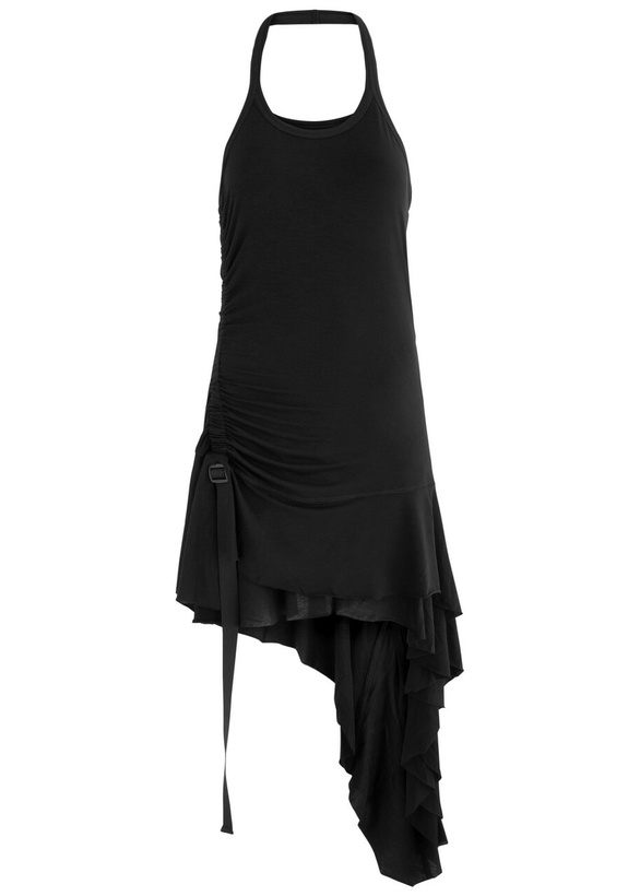 Photo: Helmut Lang Wind Ruched Jersey Mini Dress Black
