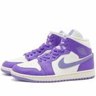 Air Jordan Women's 1 Mid W Sneakers in Action Grape/Purple