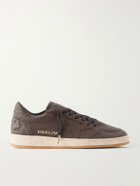 Golden Goose - Ball Star Distressed Leather Sneakers - Brown
