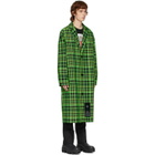S.R. STUDIO. LA. CA. Green Open-Weave Check Trench Coat