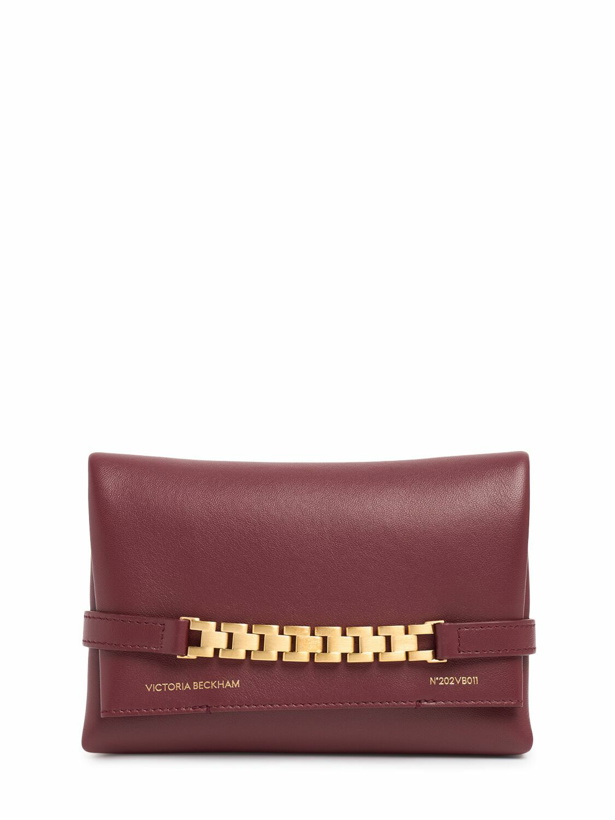 Photo: VICTORIA BECKHAM Mini Chain Leather Pouch with strap